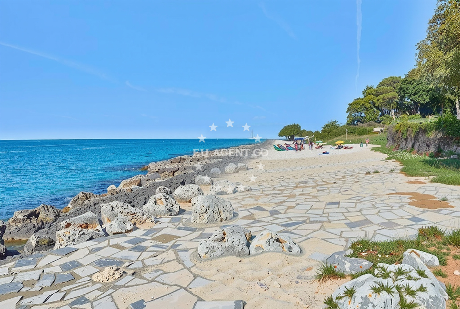 Shoreline and swimming area at Šjole, Vrsar Beach in Šjole