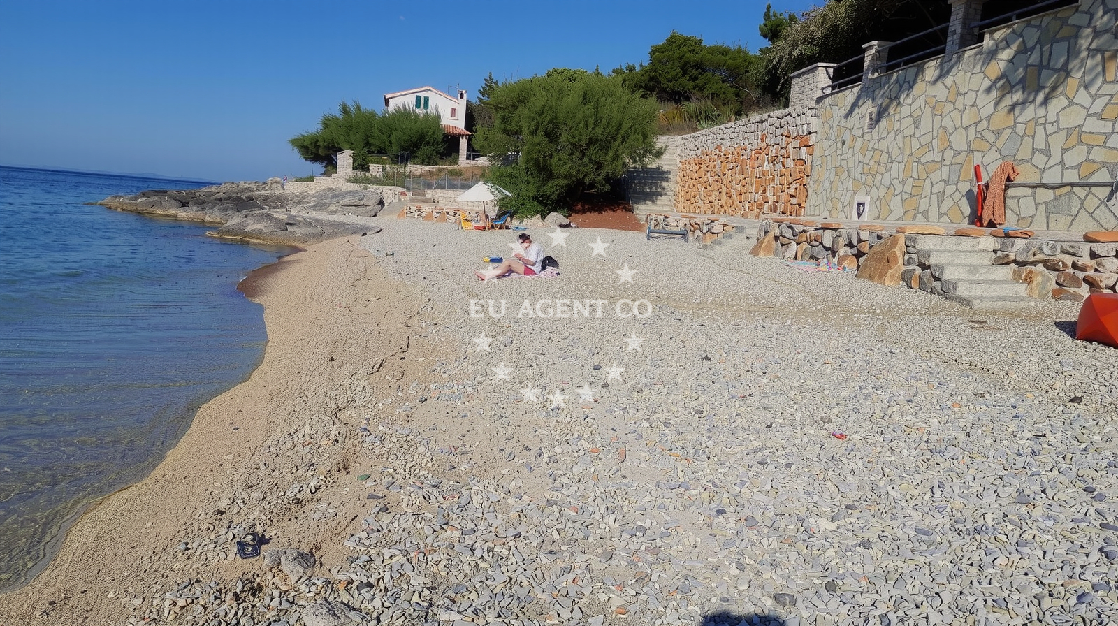 Sea and coastal view of Skalinada beach in , Jelsa