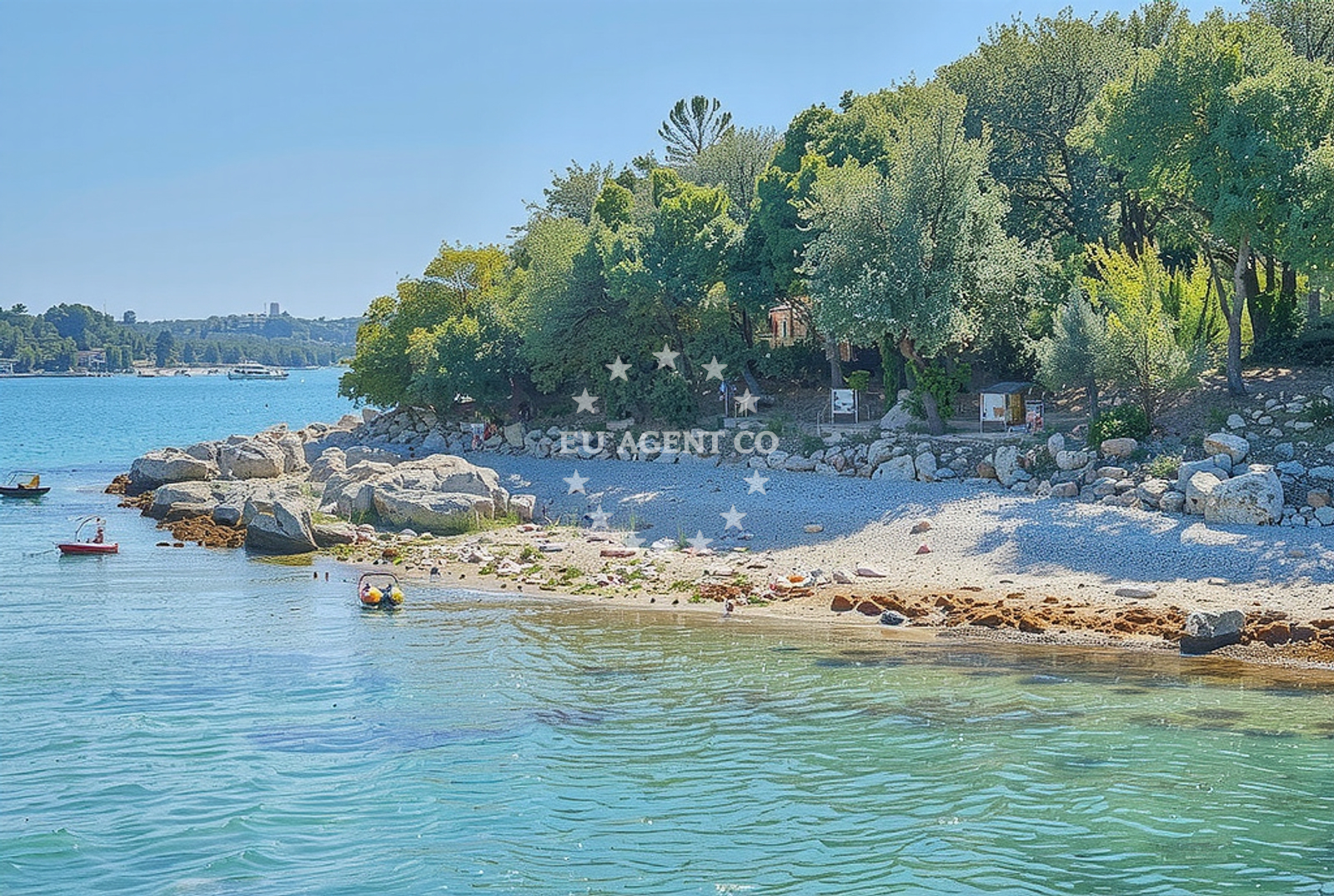 Sea and coastal view of Školjić, Funtana Beach in Školjić
