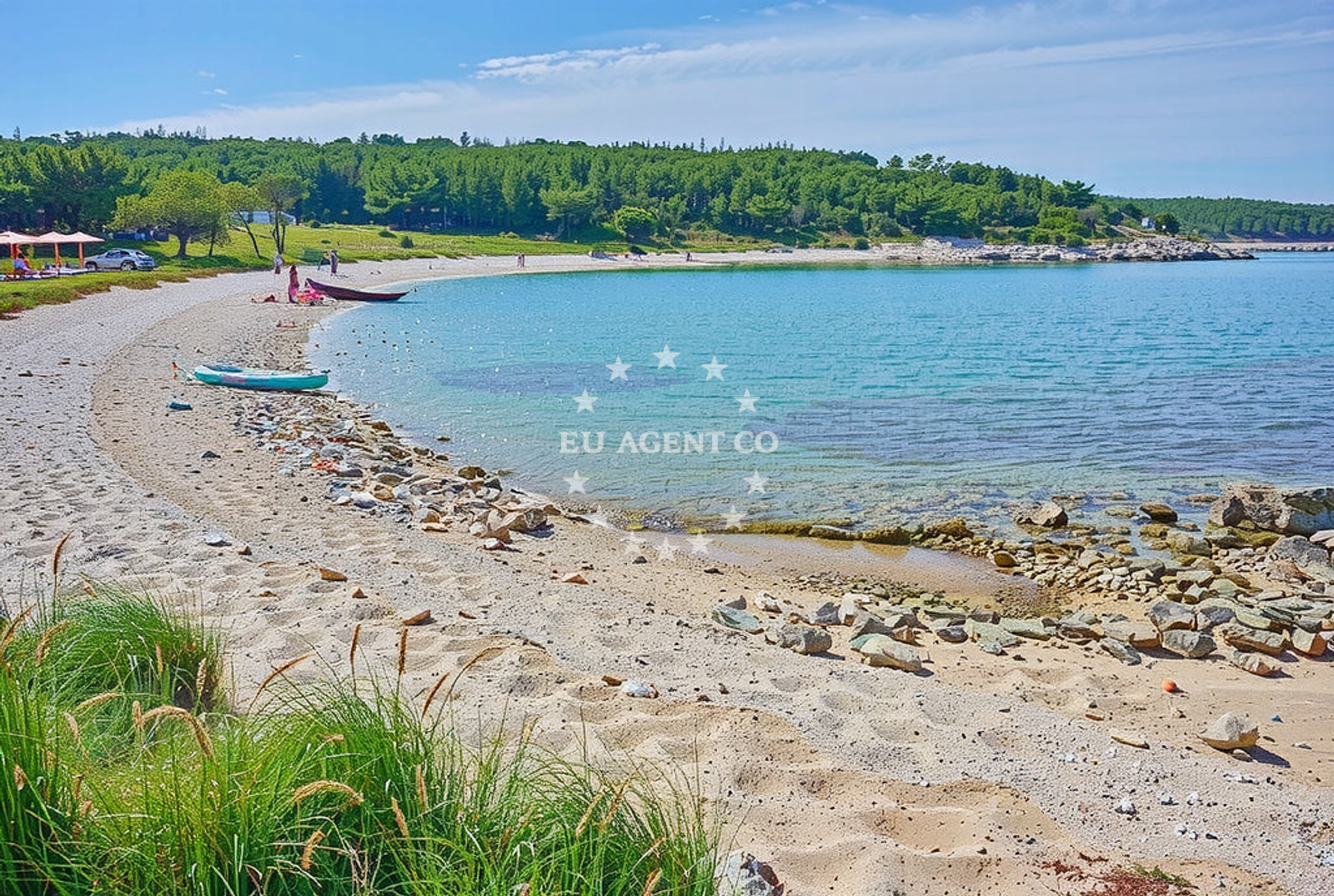Sea and coastal view of Školjić Kamenjak sjever, Premantura Beach in Školjić Kamenjak sjever