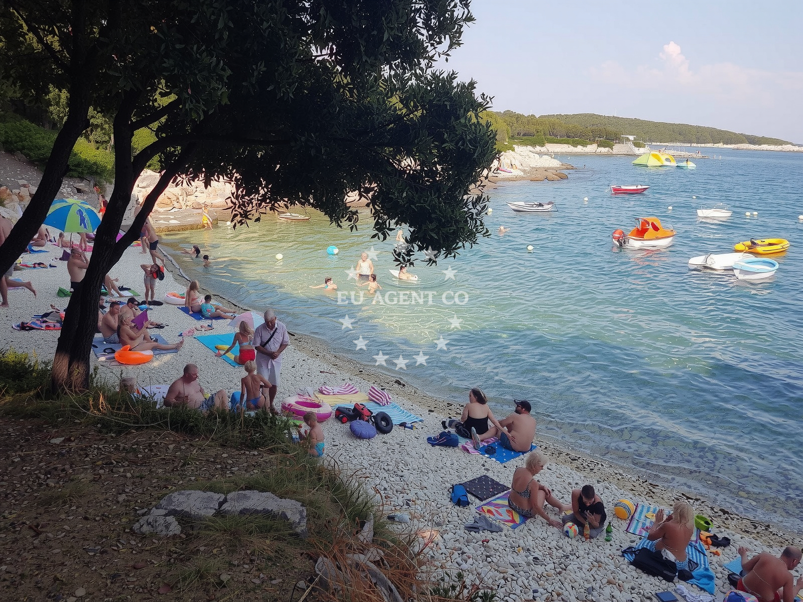 Shoreline and swimming area at Skrila beach in 136, Kavran