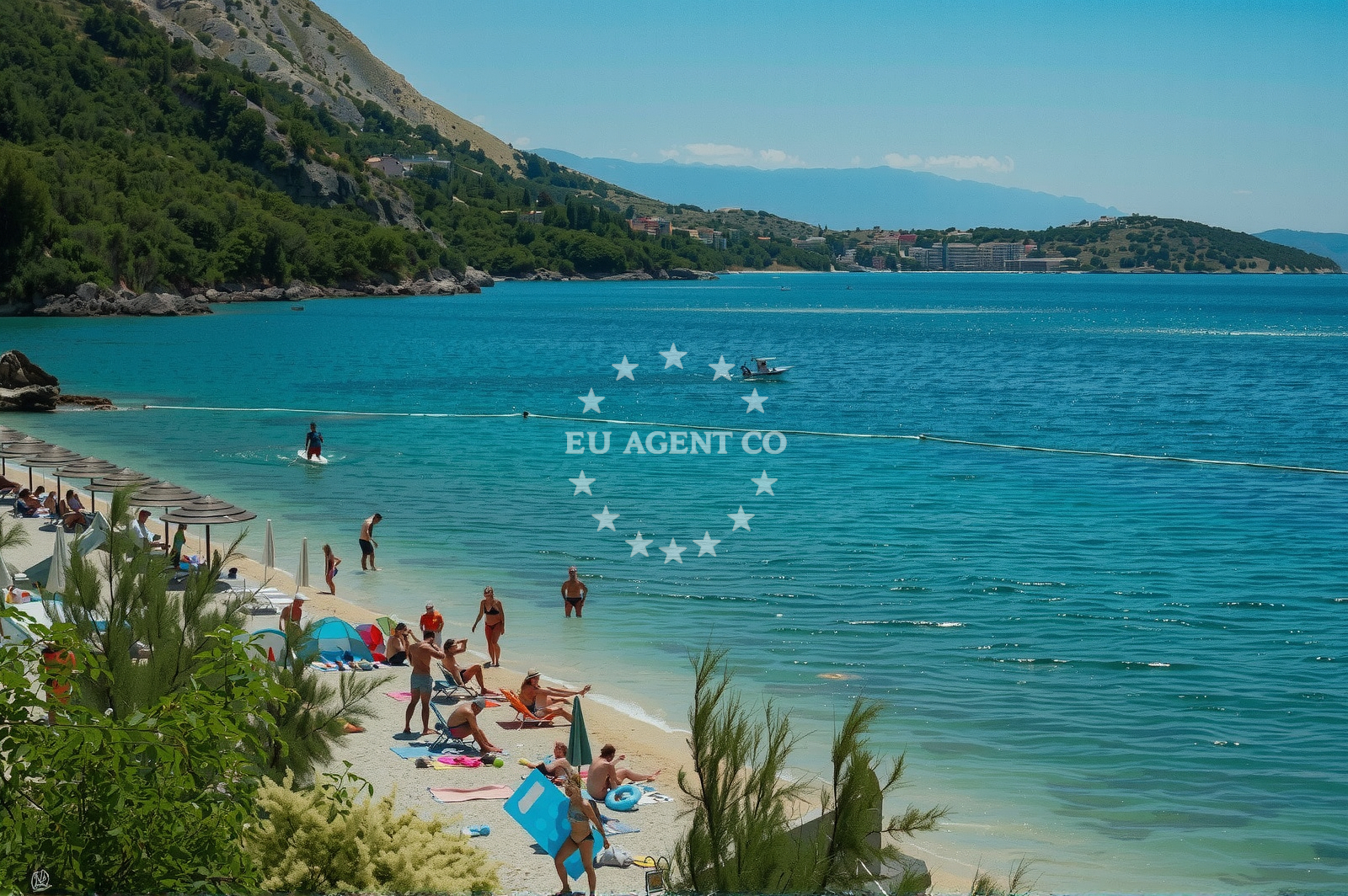 Beach facilities and surroundings at Skrila beach in Stara Baska 1, Stara Baška