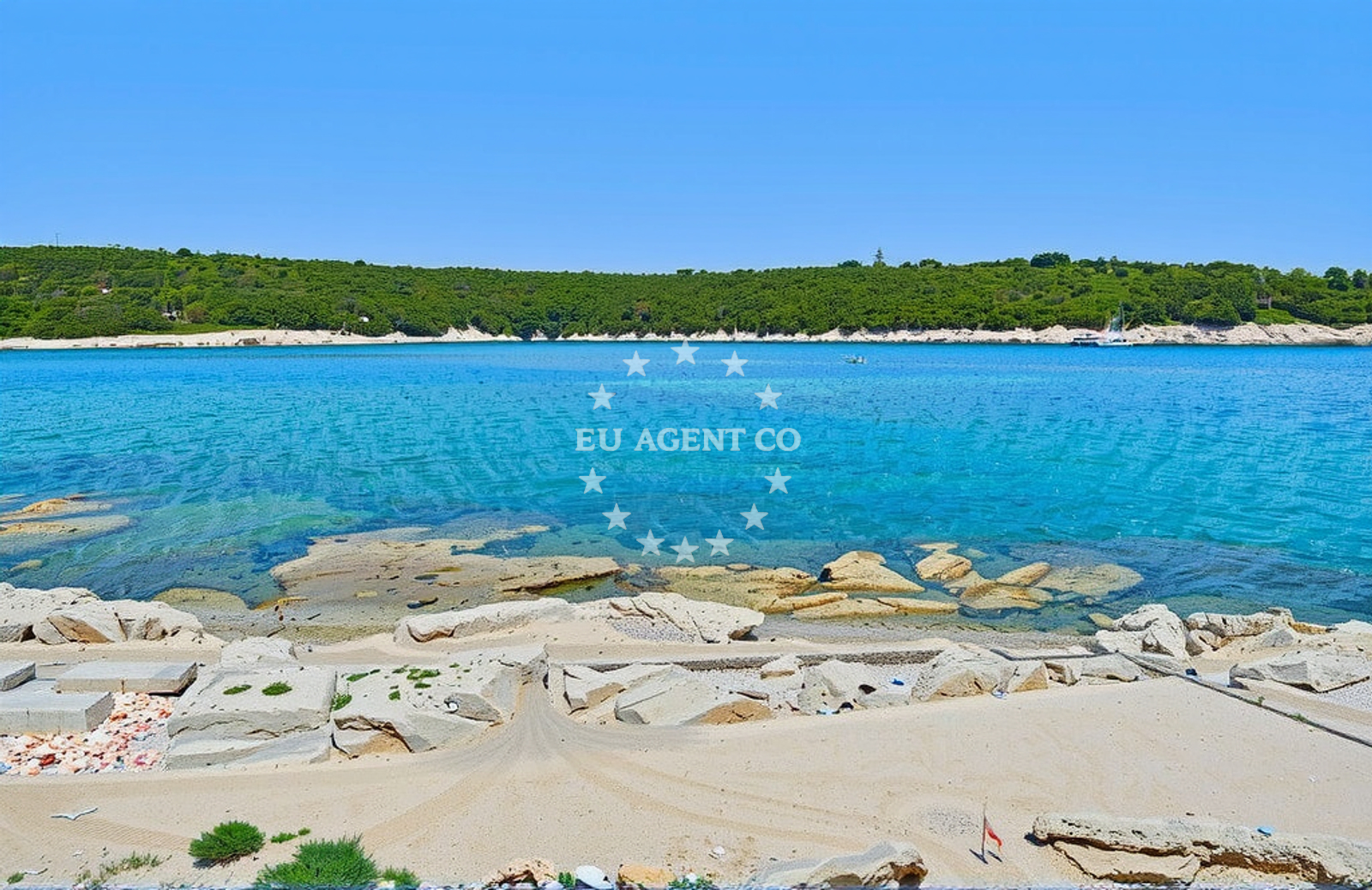 Sea and coastal view of Škrila, Pavićini Beach in Škrila