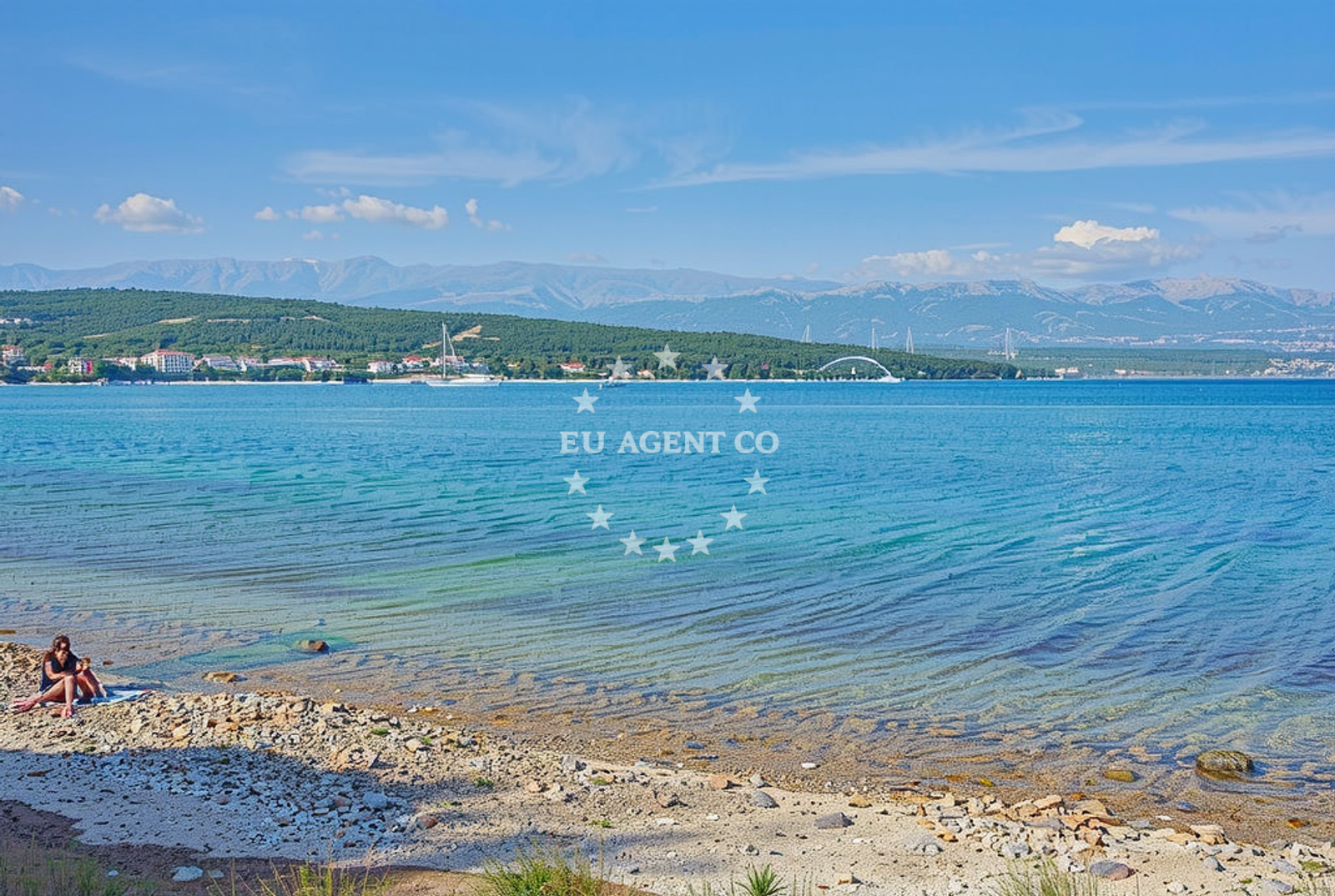 Shoreline and swimming area at Škrile, Podgradina (Posedarje) Beach in Škrile