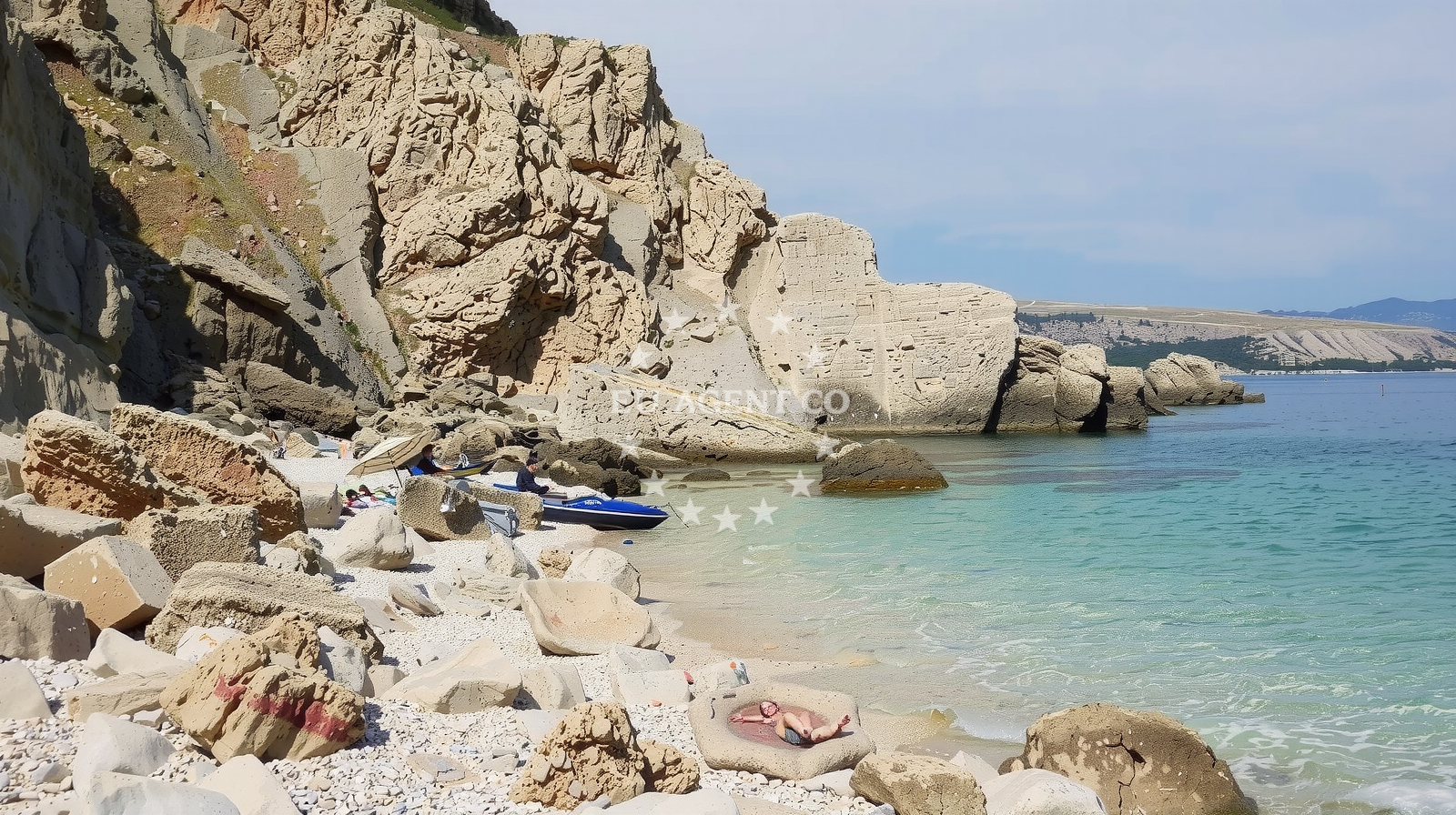 Sea and coastal view of Skrinjica beach in Zarok 88, Baška