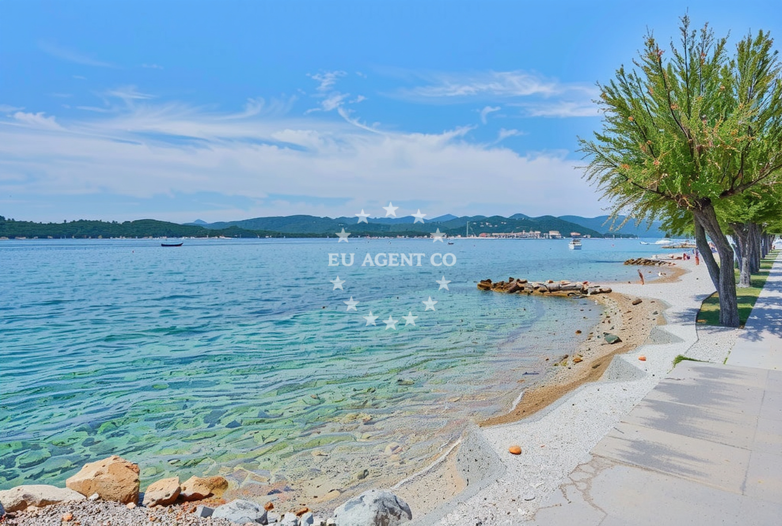 Sea and coastal view of Škvar istok, Orebić Beach in Škvar istok