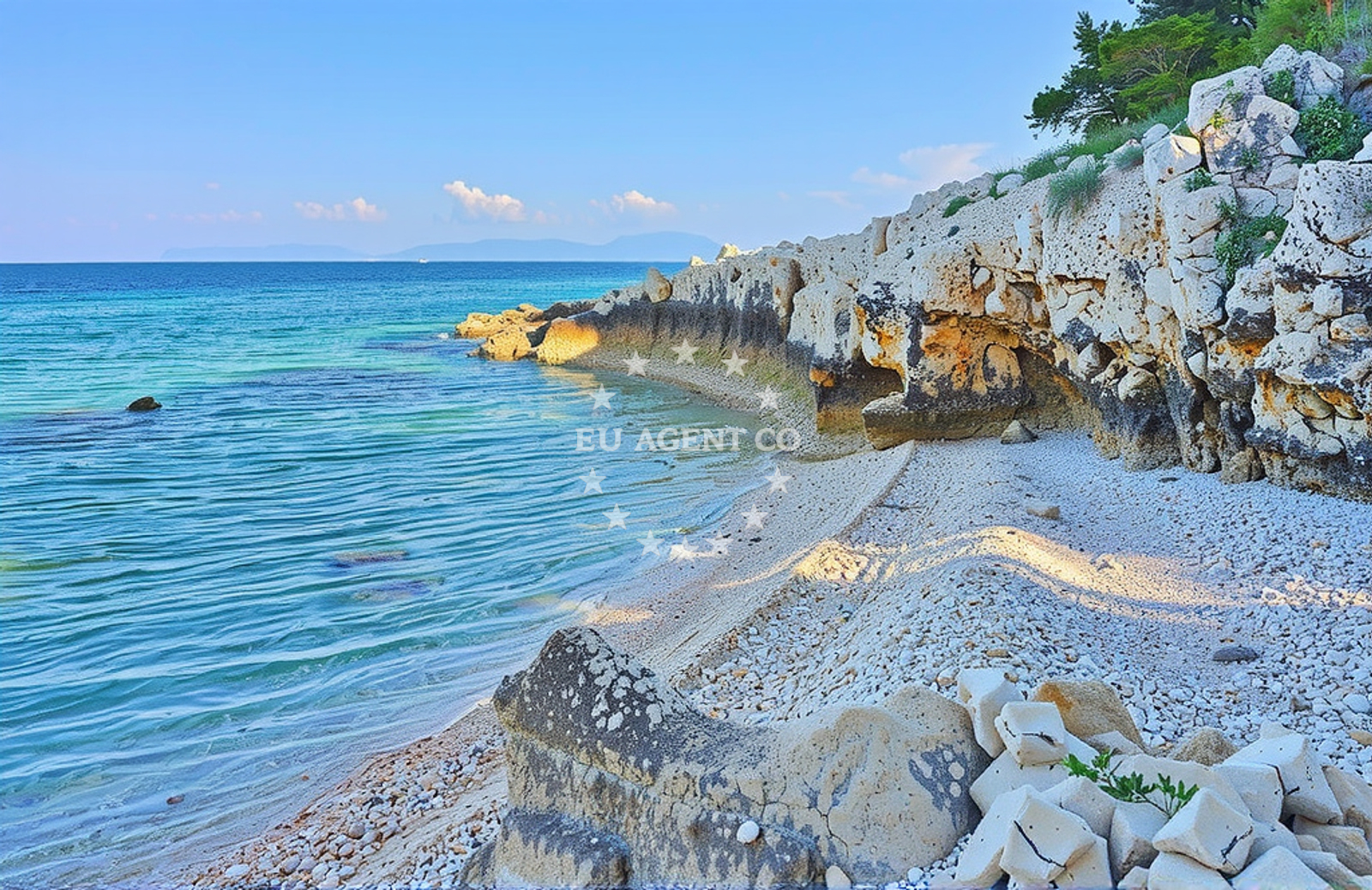 Sea and coastal view of Skvaranska: beaches and coves (1) in Skvaranska