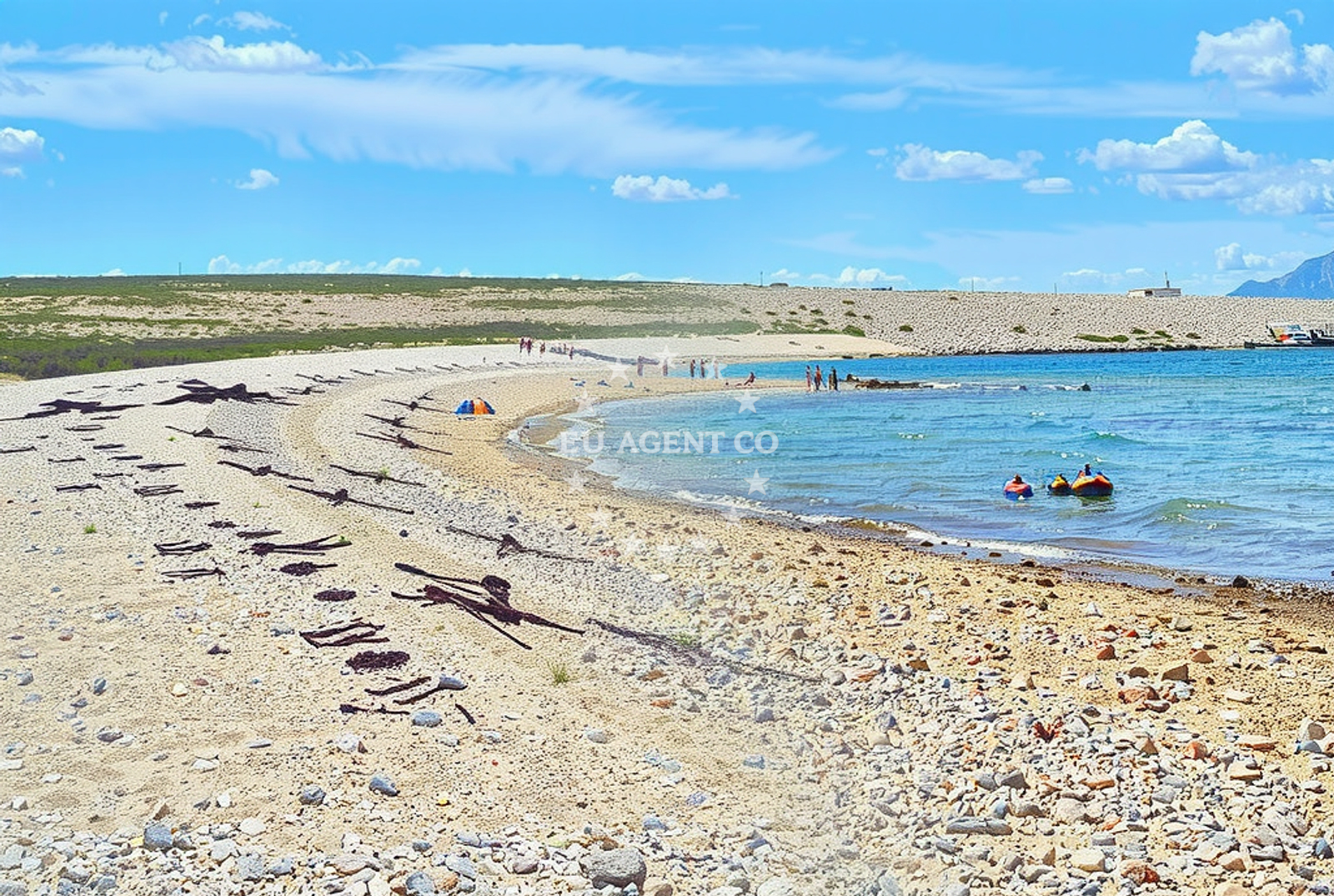 Shoreline and swimming area at Slana (dog beach), Ražanac Beach in Slana (plaža za pse)