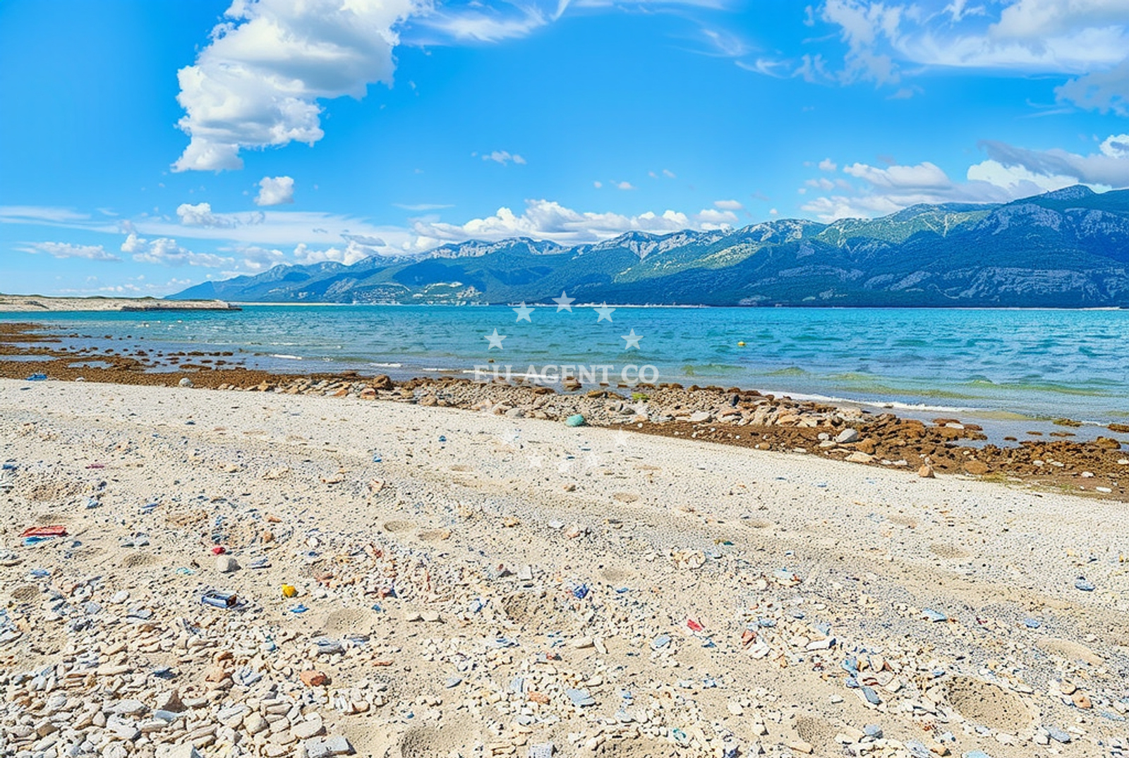 Sea and coastal view of Slana (dog beach), Ražanac Beach in Slana (plaža za pse)