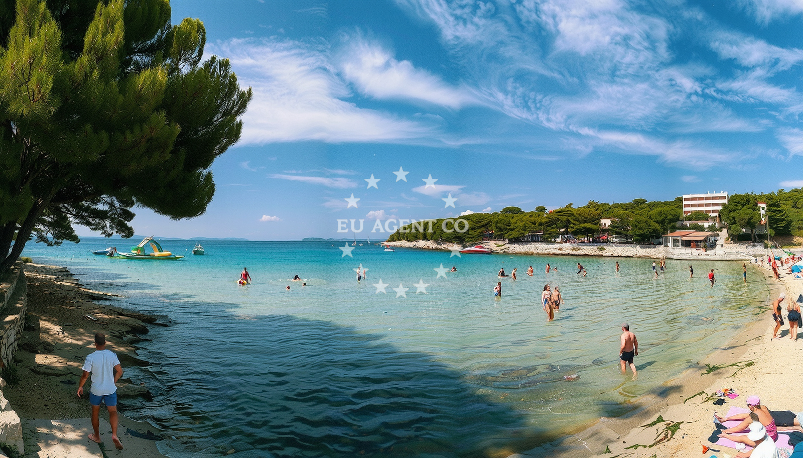 Beach facilities and surroundings at Slanica beach in 36 Ulica Murterskih Brašćin, Murter