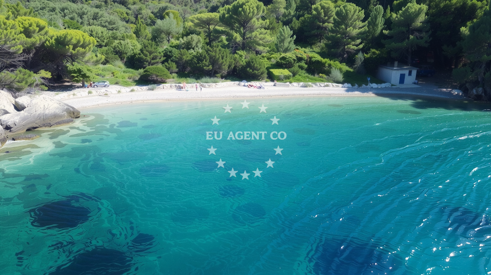 Sea and coastal view of Slatina Bay in dol 8, Vis