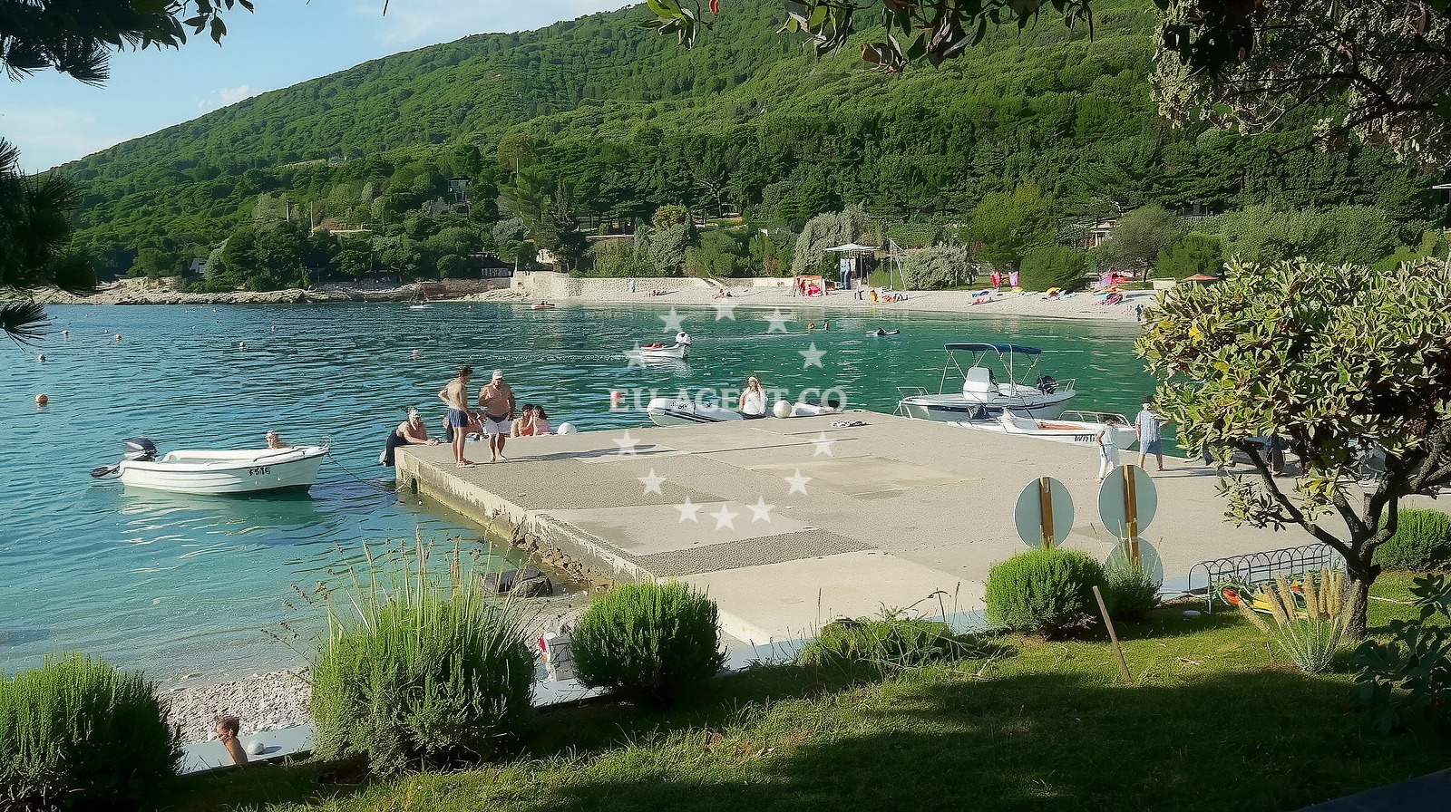 Sea and coastal view of Slatina beach in Martiniscica 19F , Martinšćica