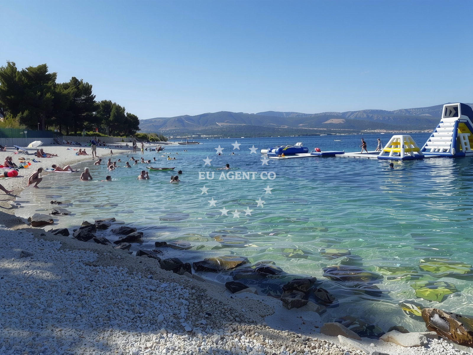 Overview of Slatine II beach in 21 Trogirska, Slatine