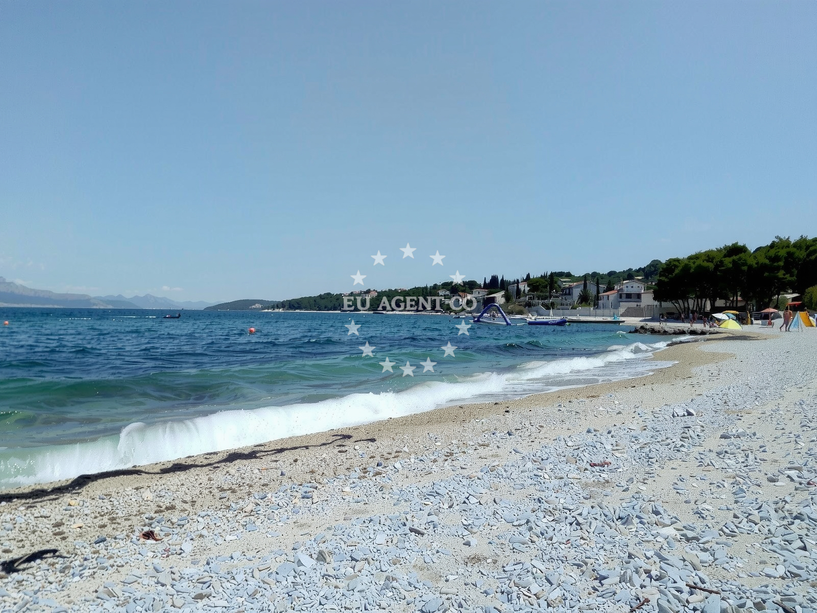 Sea and coastal view of Slatine II beach in 21 Trogirska, Slatine