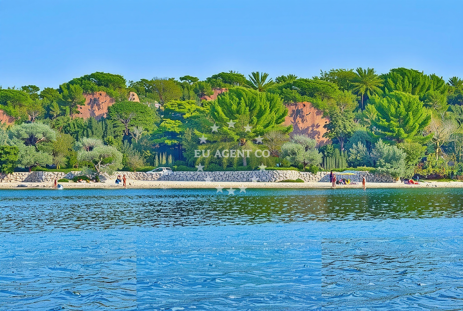 Shoreline and swimming area at Slatine istok, Veli Rat (Dugi otok) Beach in Slatine istok