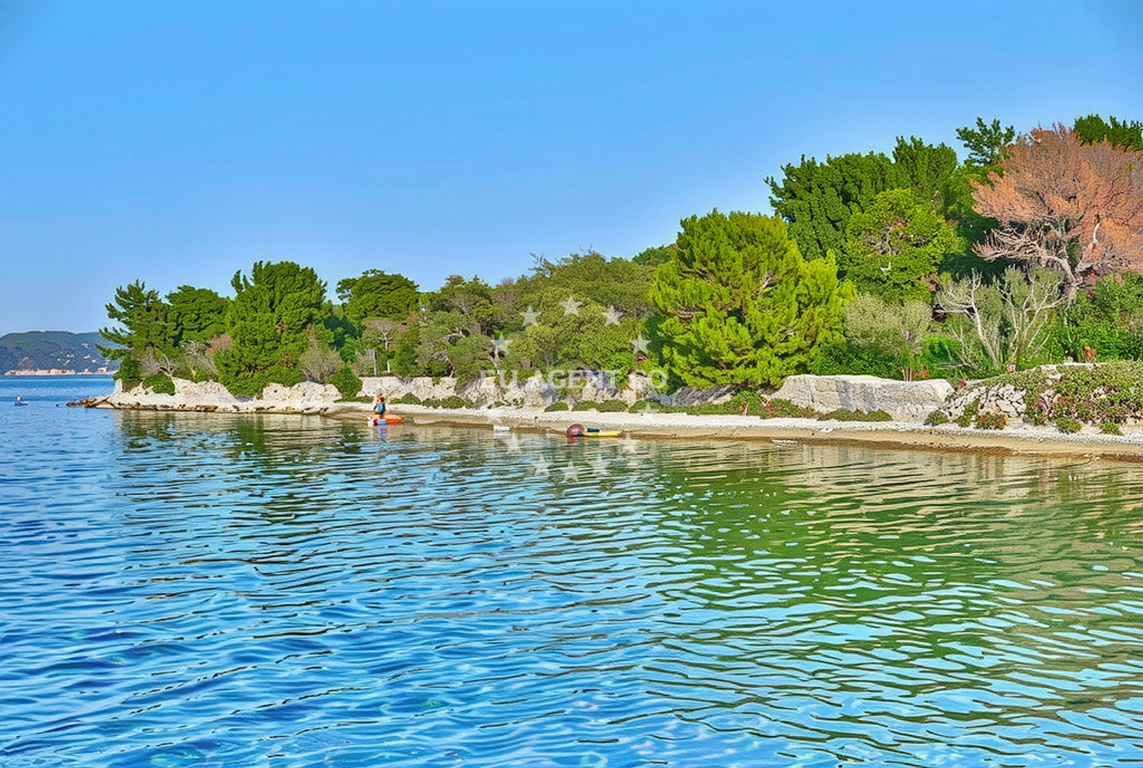 Sea and coastal view of Slatine istok, Veli Rat (Dugi otok) Beach in Slatine istok