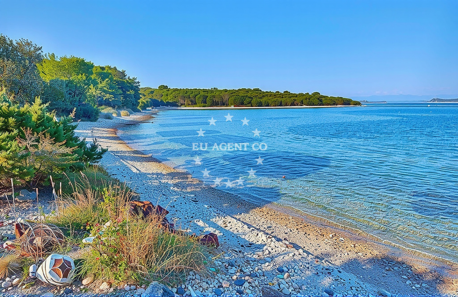 Sea and coastal view of Slatine sredina, Veli Rat (Dugi otok) Beach in Slatine sredina