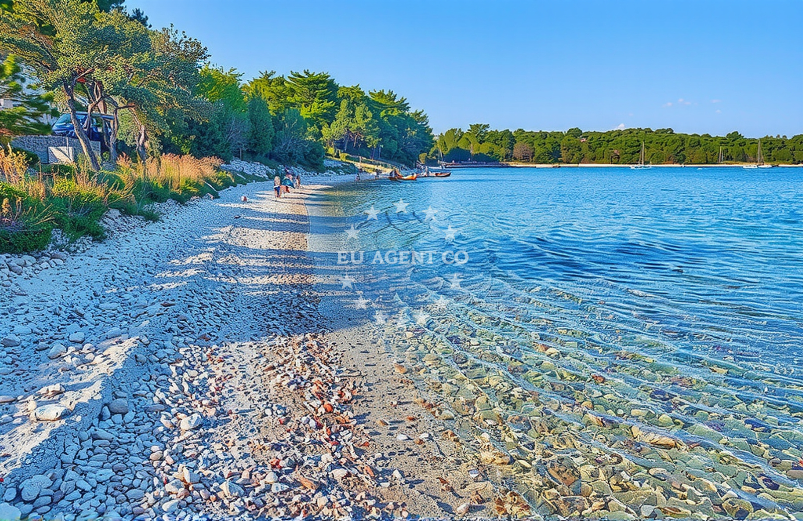Beach facilities and surroundings at Slatine sredina, Veli Rat (Dugi otok) Beach in Slatine sredina