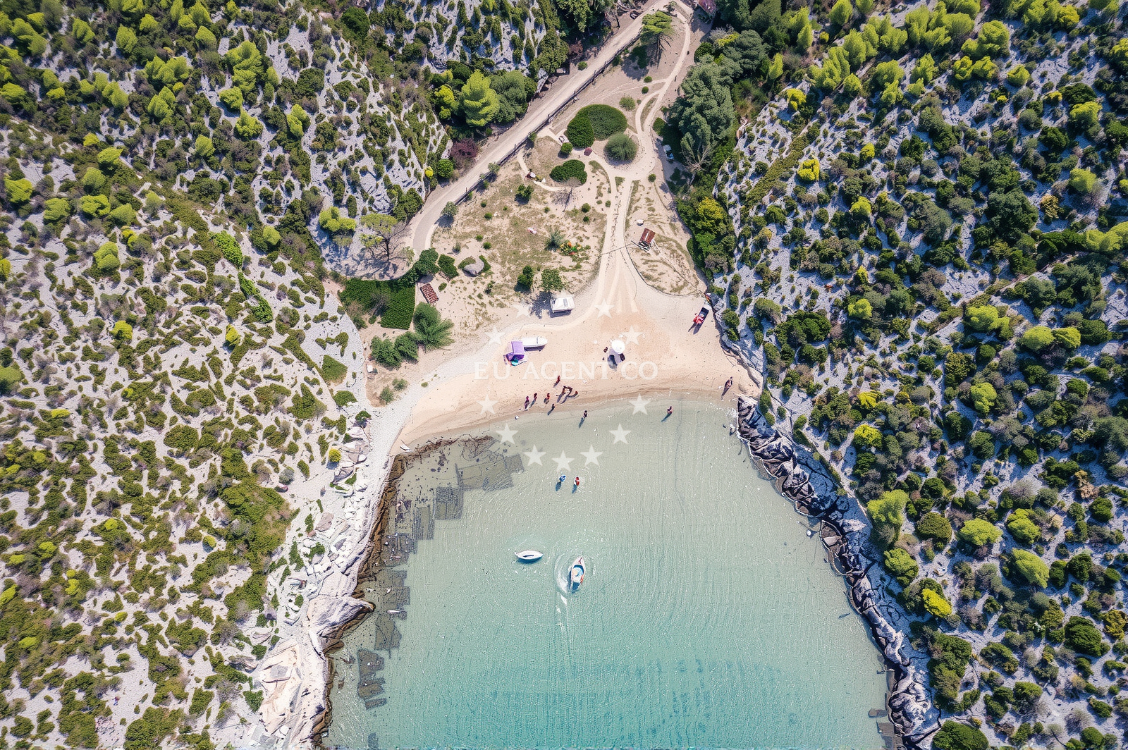 Beach facilities and surroundings at Smokova beach in , Vis