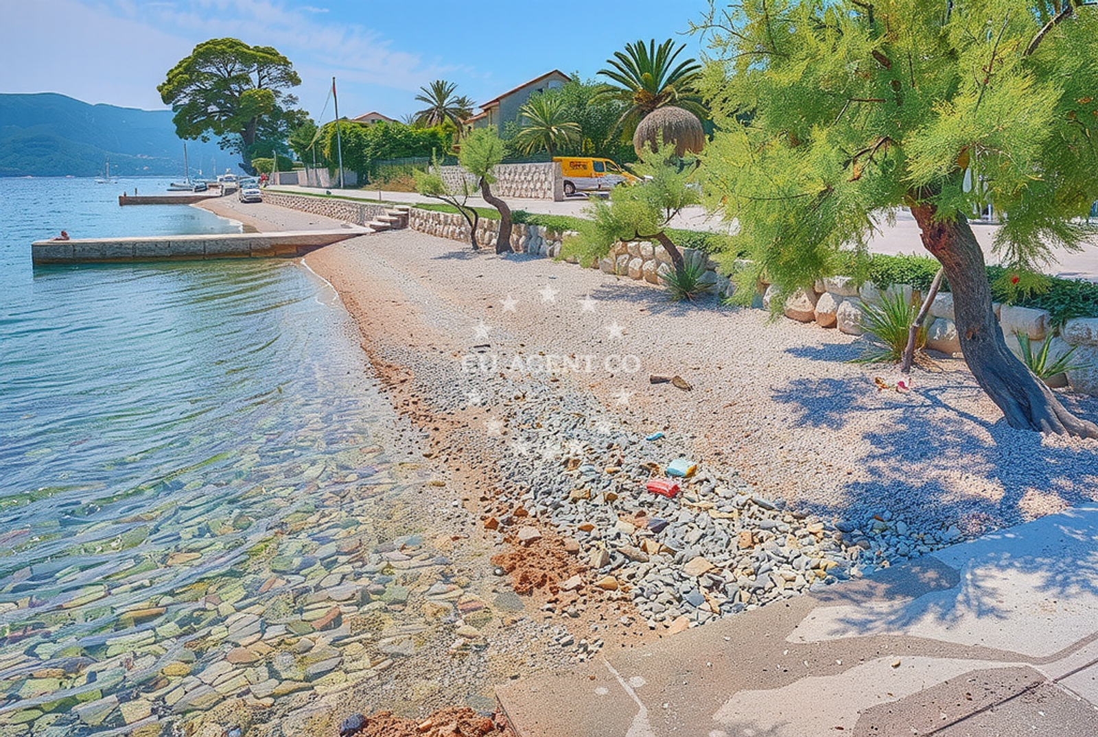 Shoreline and swimming area at Smokvica istok, Viganj Beach in Smokvica istok