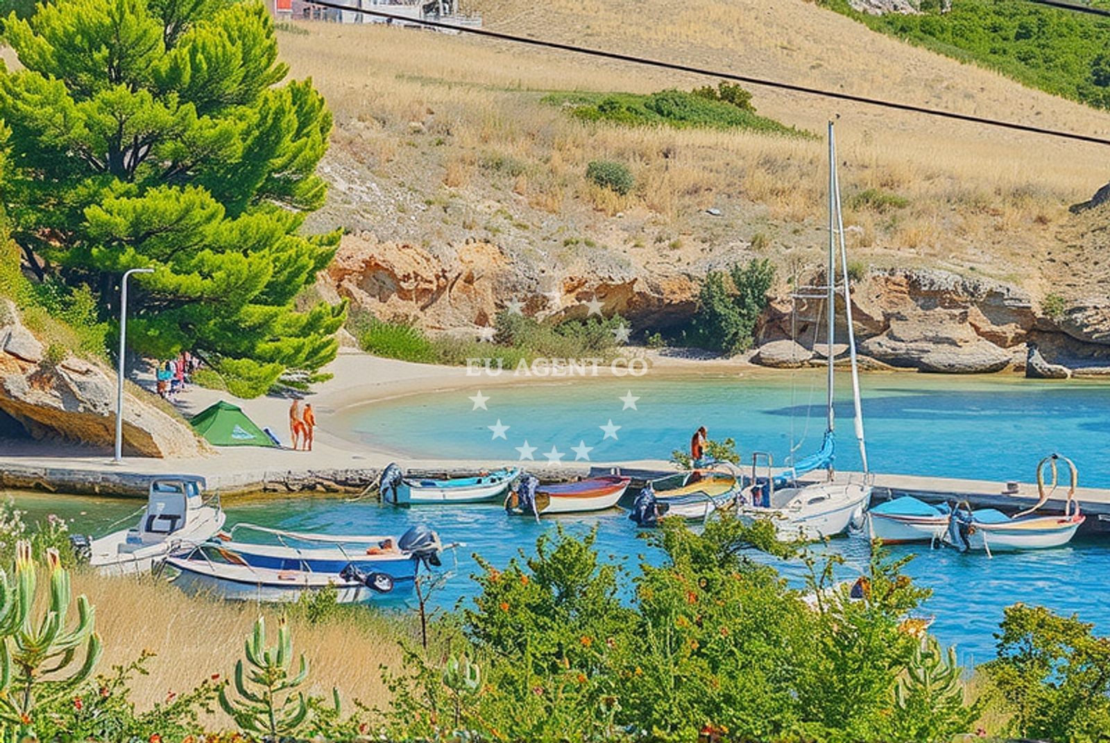 Shoreline and swimming area at Smokvica sredina, Smokvica (Pag) Beach in Smokvica sredina
