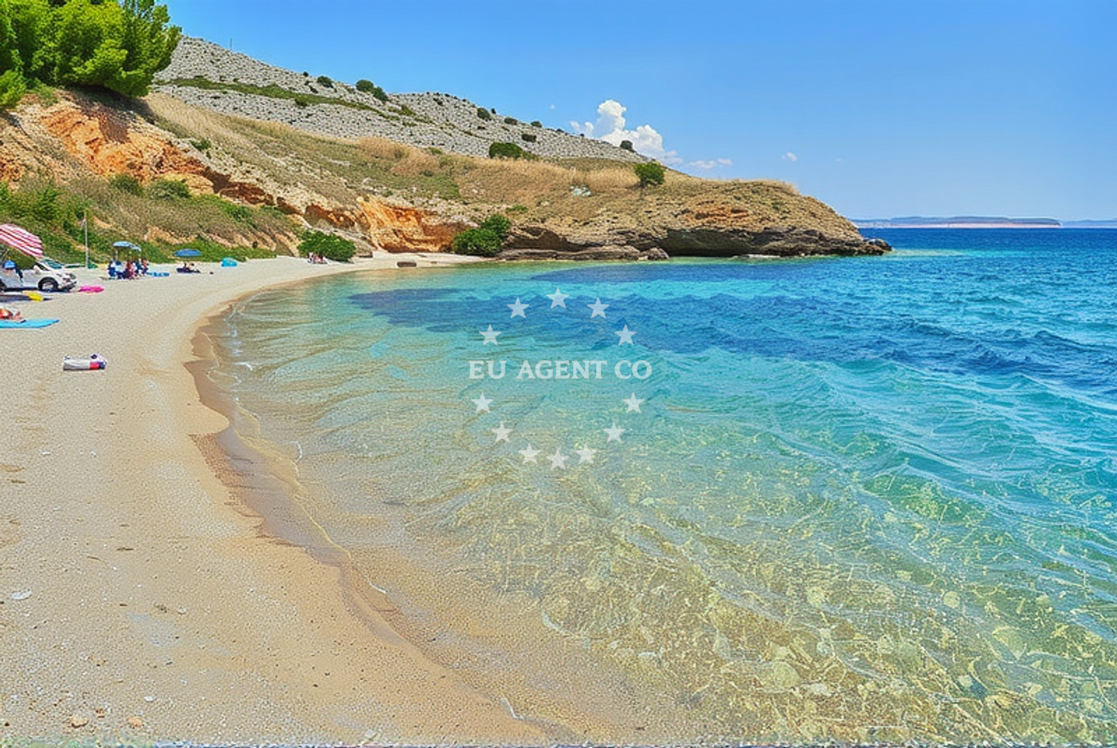 Sea and coastal view of Smokvica sredina, Smokvica (Pag) Beach in Smokvica sredina