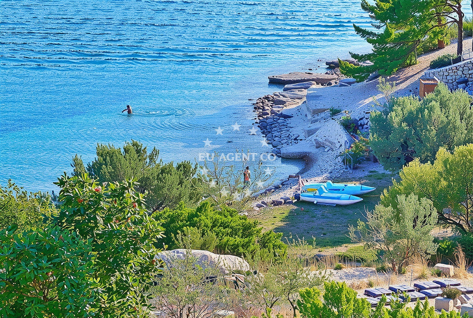 Sea and coastal view of Sokolić, Vela Luka (Korčula) Beach in Sokolić