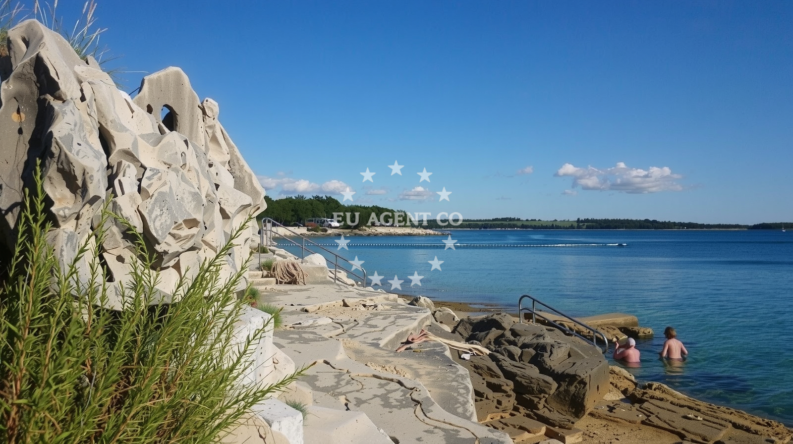 Sea and coastal view of Solaris beach in Camping Solaris 1, Poreč