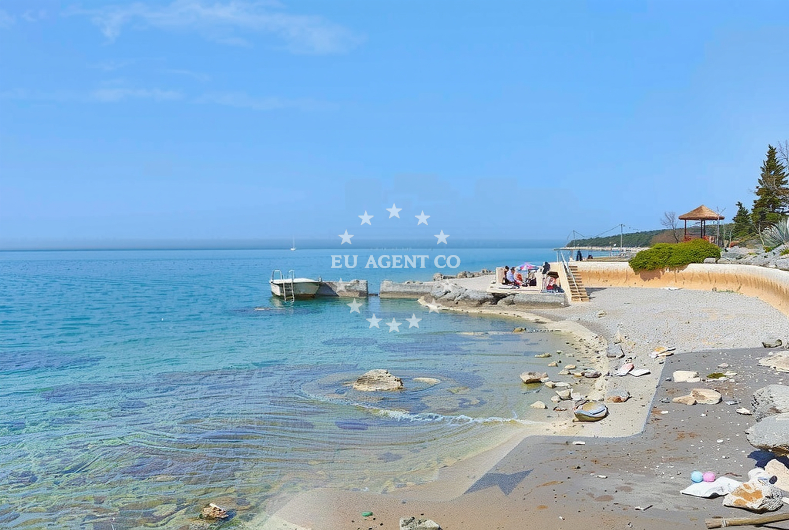 Sea and coastal view of Solaris centar, Vabriga Beach in Solaris centar