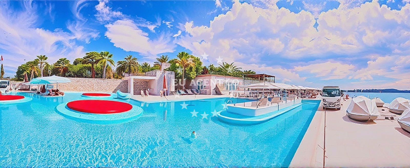 Sea and coastal view of Solaris Club Beach, Šibenik Beach in Solaris Club Beach