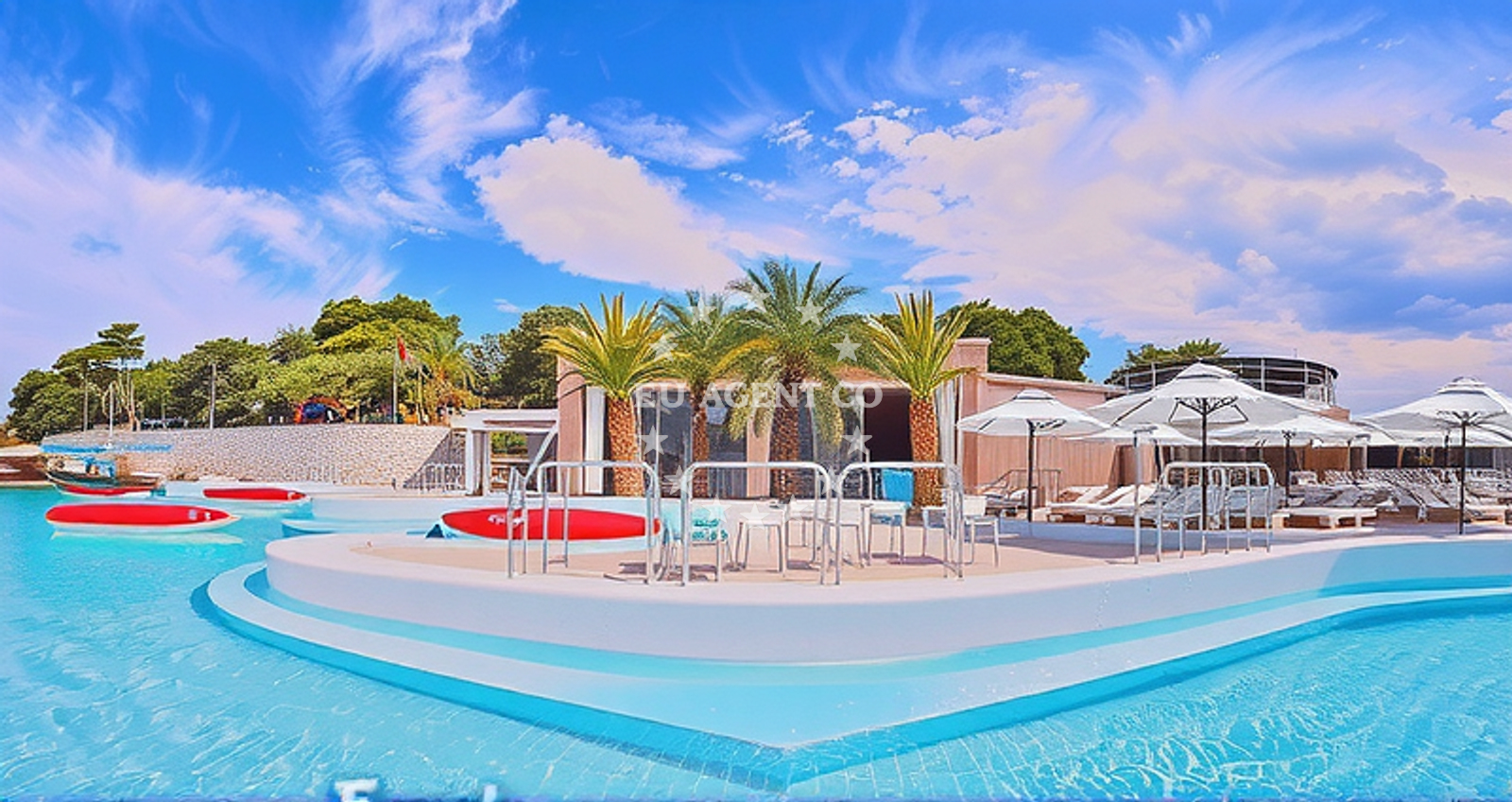 Beach facilities and surroundings at Solaris Club Beach, Šibenik Beach in Solaris Club Beach