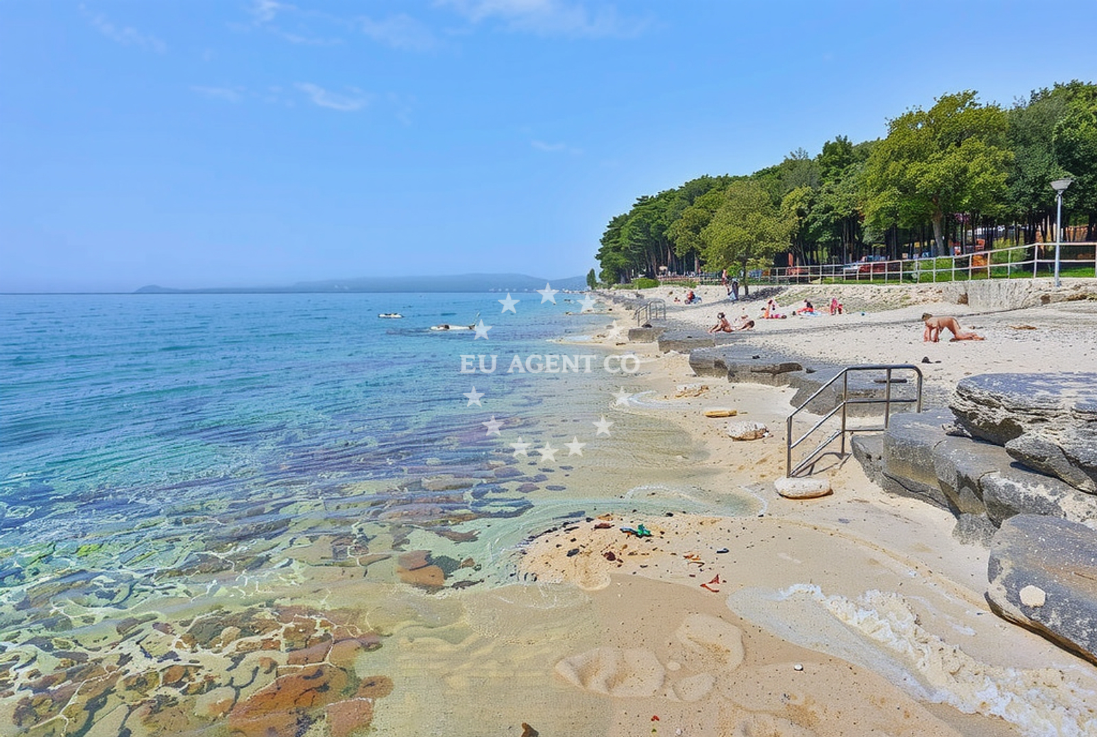 Shoreline and swimming area at Solaris zapad, Vabriga Beach in Solaris zapad