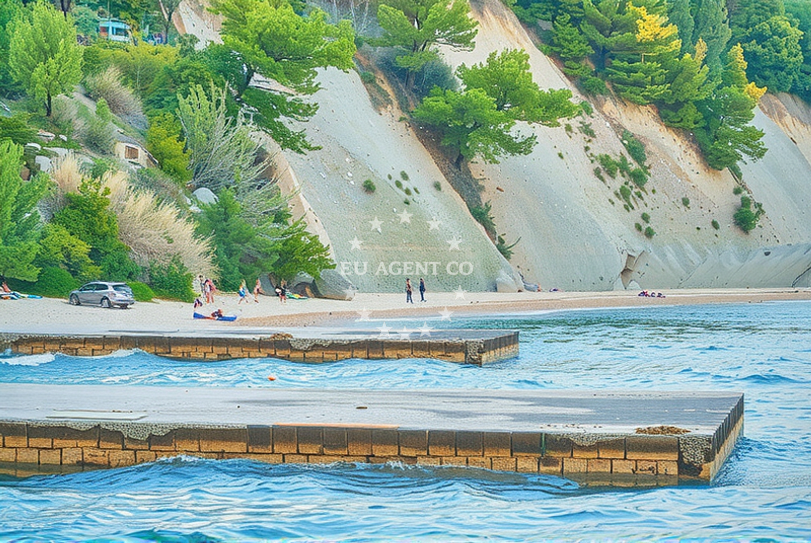 Sea and coastal view of Solin: beaches and coves in Solin