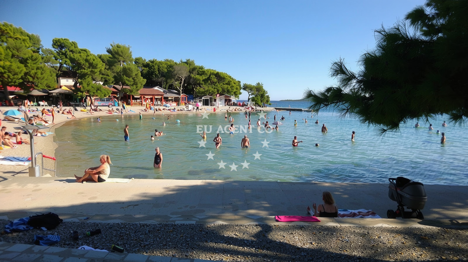 Sea and coastal view of Soline beach in 16 Put Kumenta, Biograd na Moru
