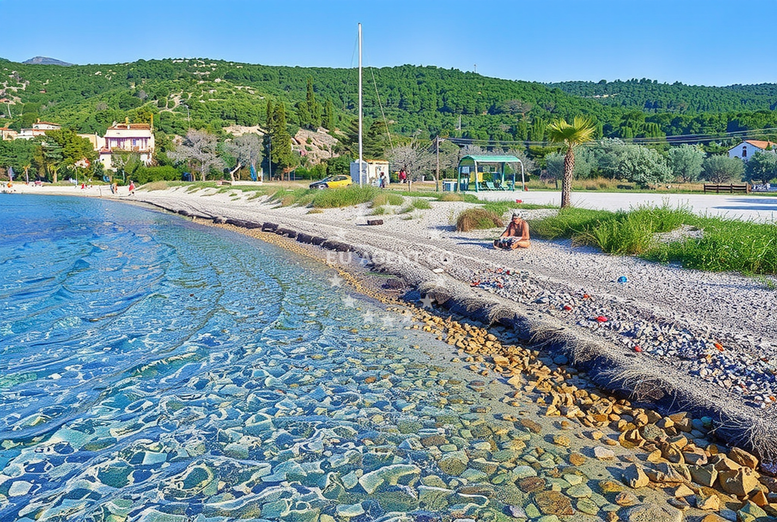 Shoreline and swimming area at Soline beach in Soline 31A, Soline