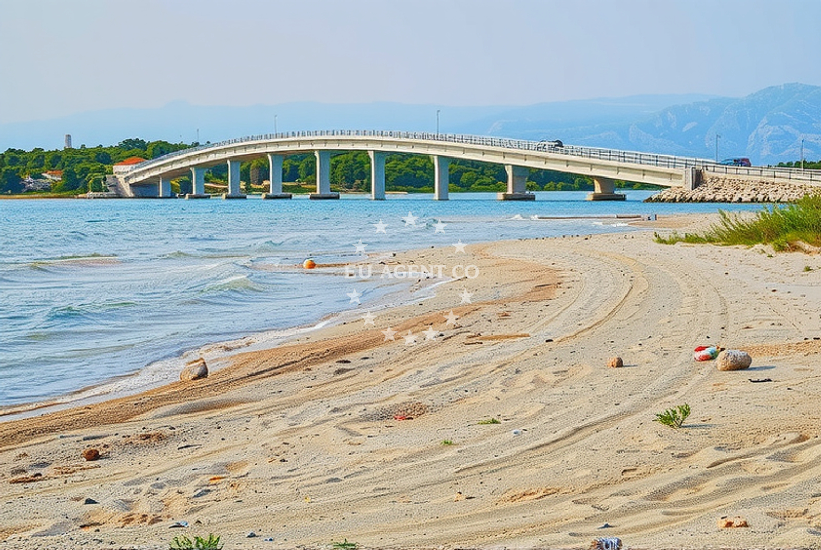 Shoreline and swimming area at Soline, Privlaka (Zadarska županija) Beach in Soline