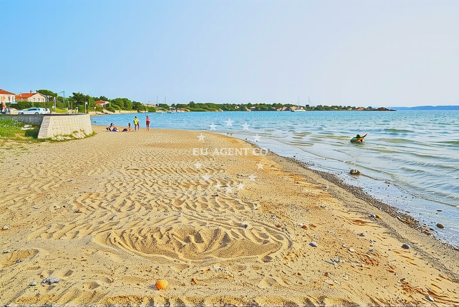 Sea and coastal view of Soline, Privlaka (Zadarska županija) Beach in Soline