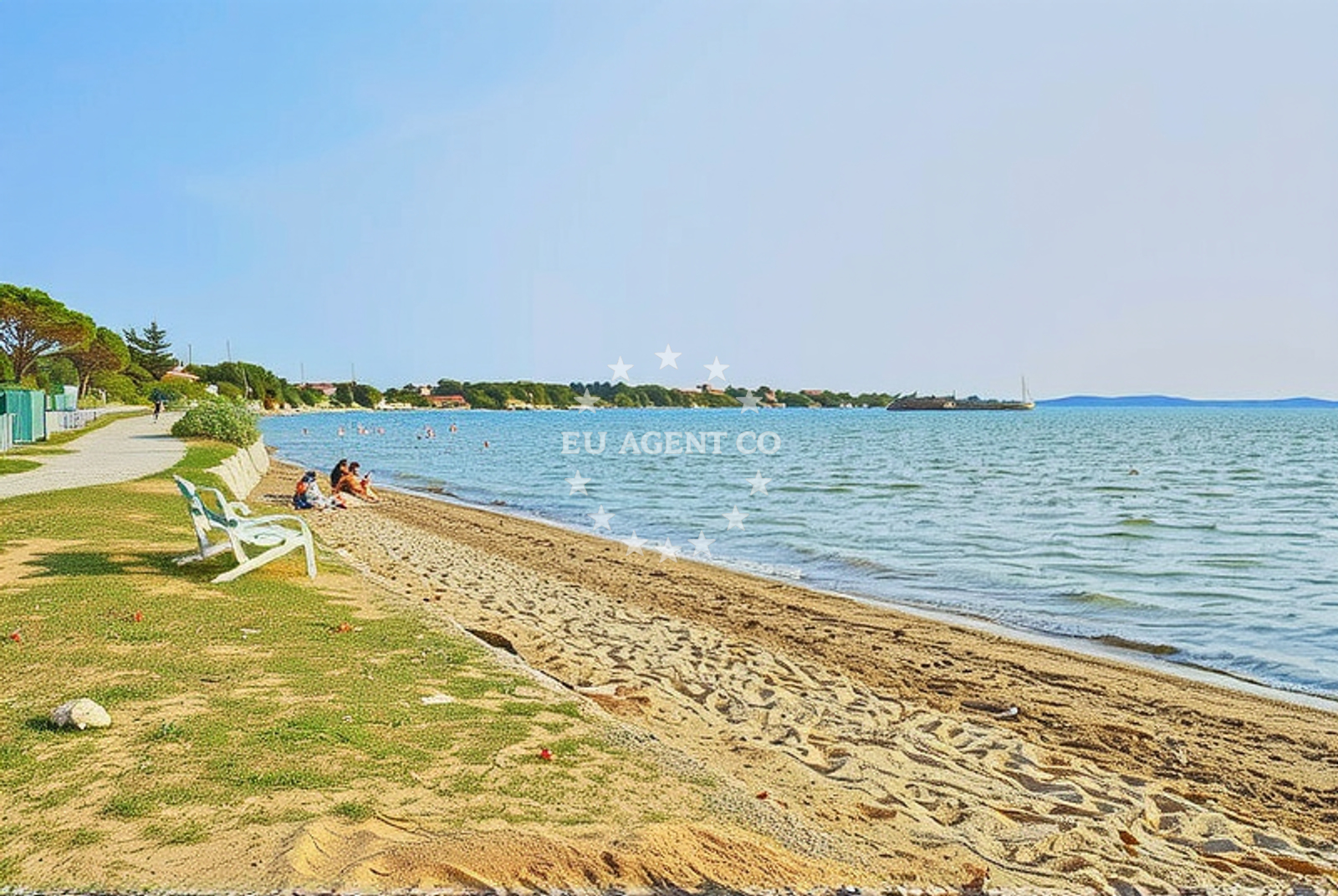 Beach facilities and surroundings at Soline, Privlaka (Zadarska županija) Beach in Soline
