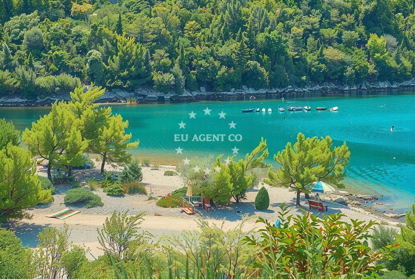 Overview of Soline, Raba Beach in Soline