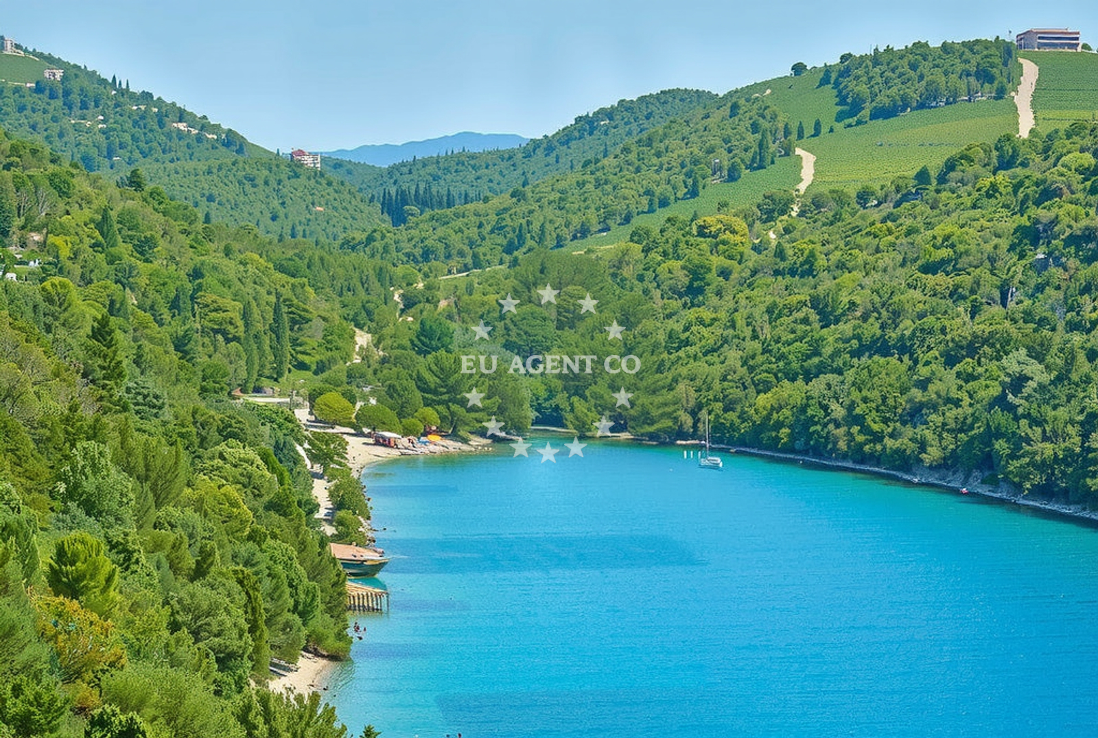 Shoreline and swimming area at Soline, Raba Beach in Soline