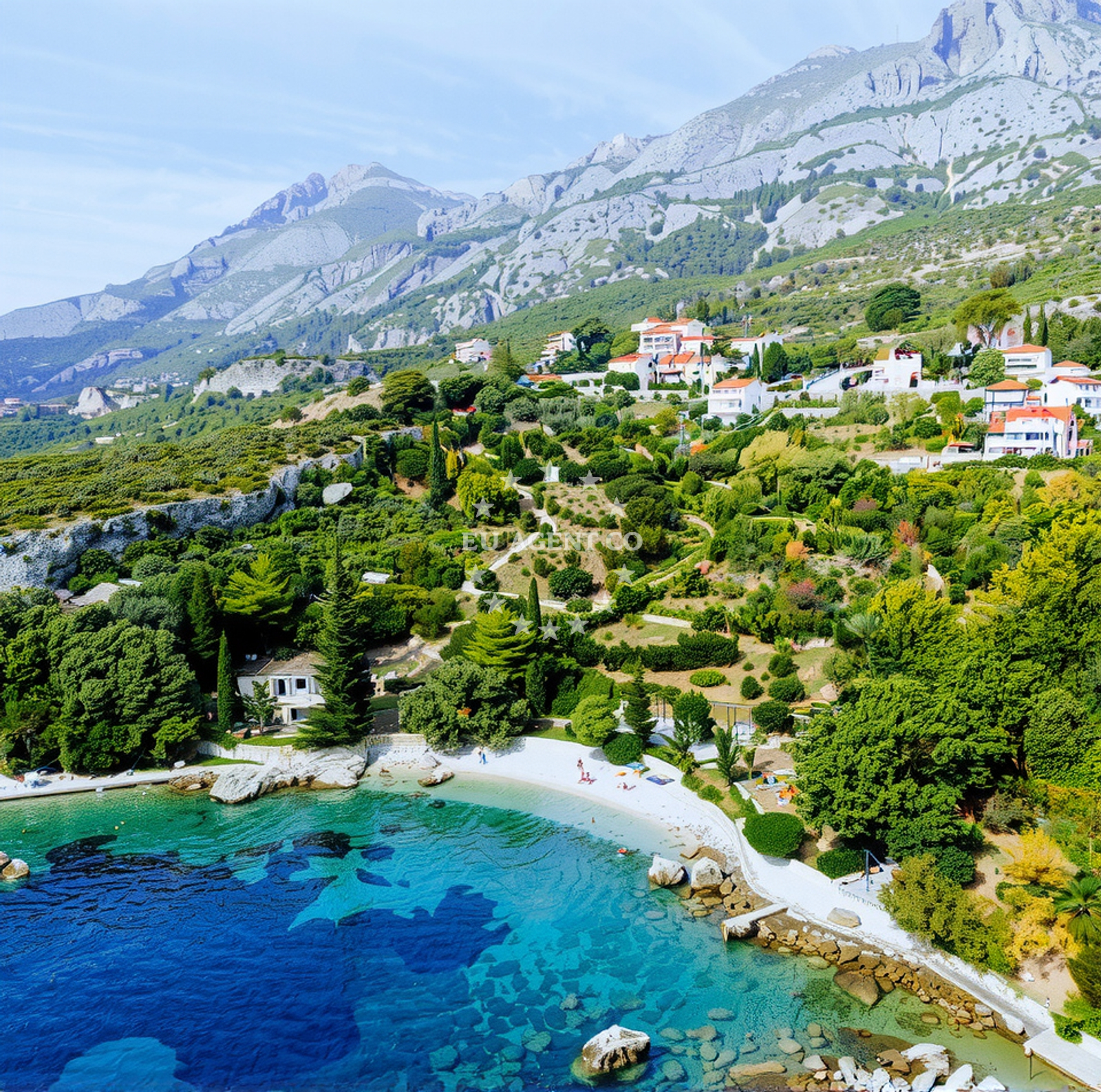 Overview of Soline's beach in Soline 9, Mlini