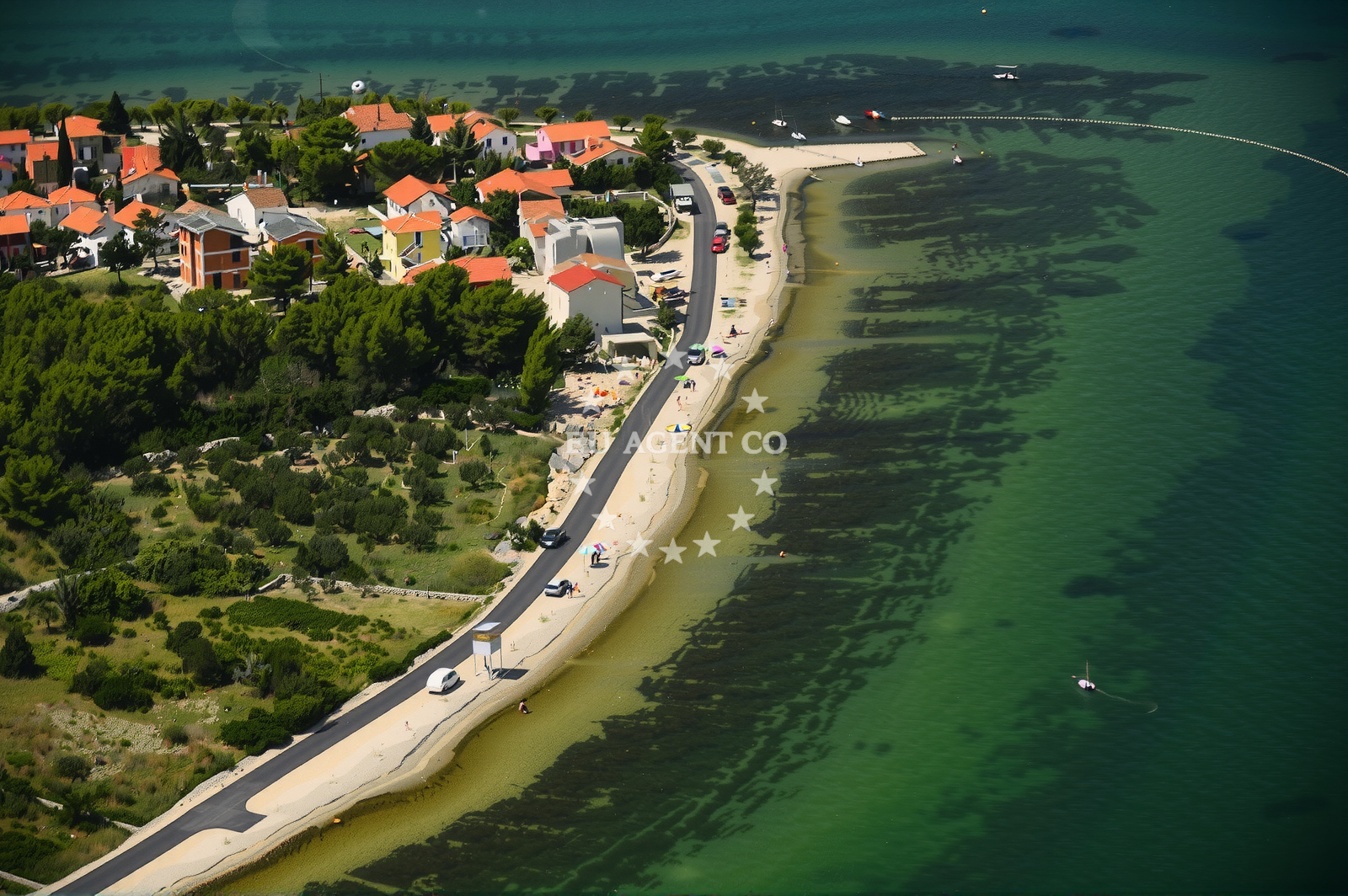 Sea and coastal view of Solist II beach in , Bilice