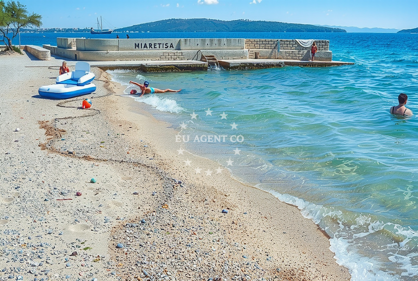 Sea and coastal view of Šoulavy, Kaštel Lukšić Beach in Šoulavy