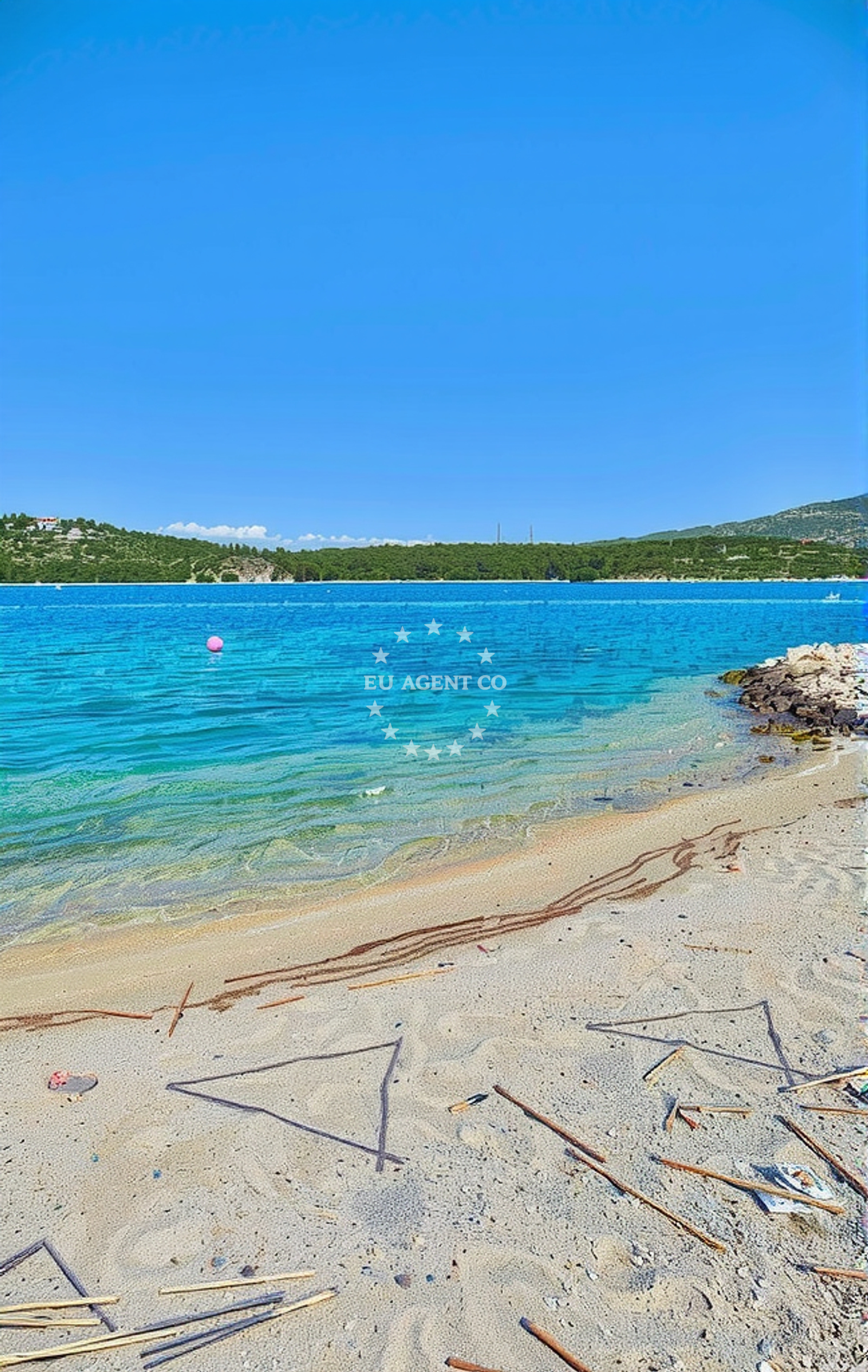 Sea and coastal view of Šparadići, Grebaštica Beach in Šparadići