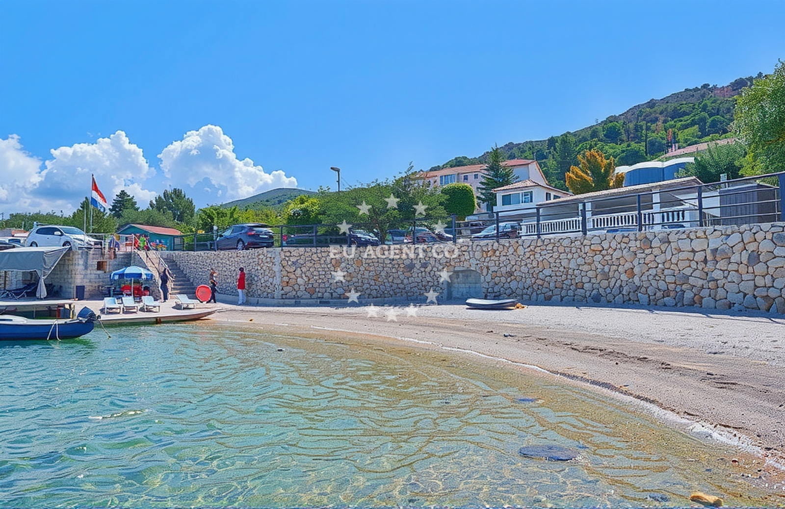 Shoreline and swimming area at Šparadići pristanište, Grebaštica Beach in Šparadići pristanište