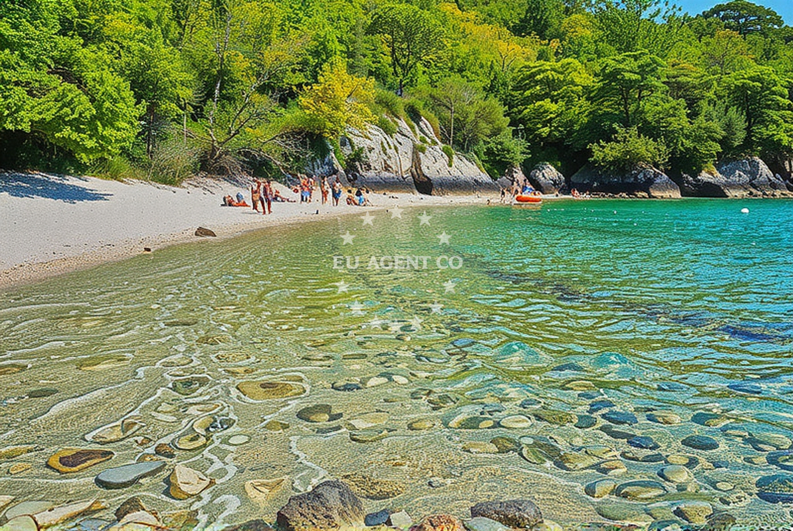 Sea and coastal view of Spena, Brzac (Krk) Beach in Spena