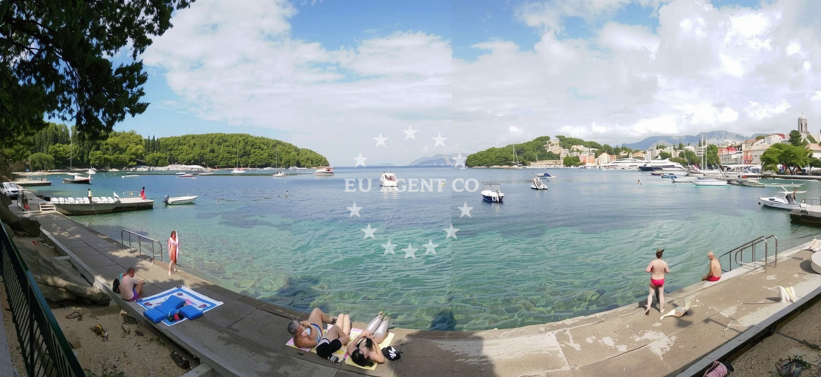 Shoreline and swimming area at Spinaker's beach in Zidine 1, Cavtat