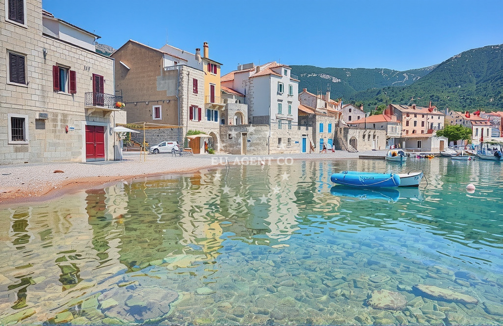 Sea and coastal view of Šporku žolo, Komiža (Vis) Beach in Šporku žolo