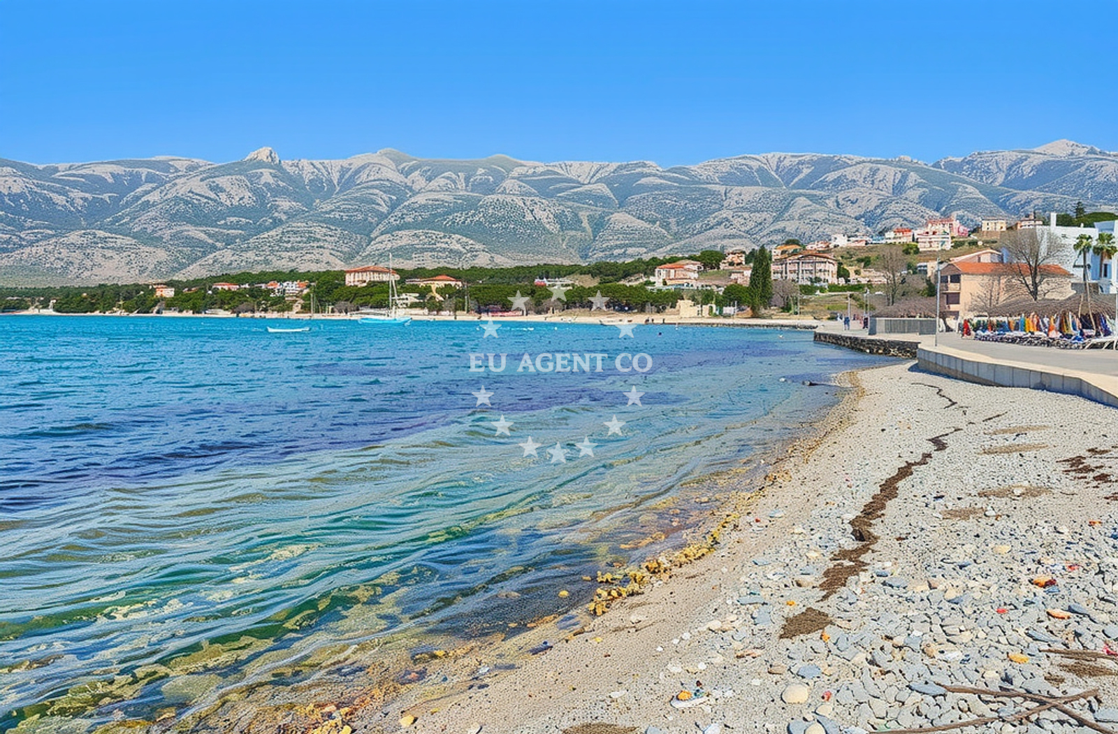 Sea and coastal view of Srce, Rovanjska Beach in Srce