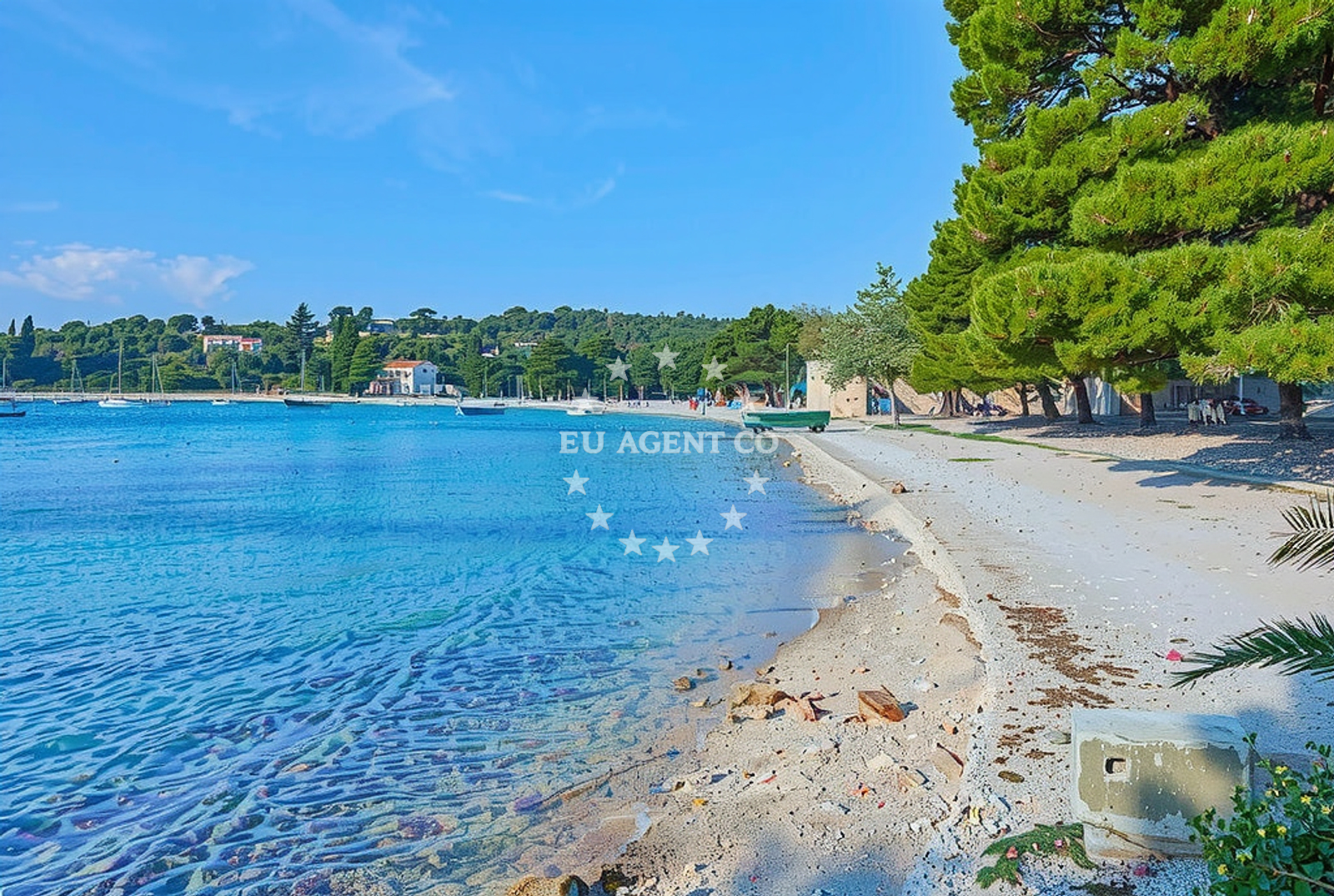 Sea and coastal view of Srebreno: beaches and coves (1) in Srebreno